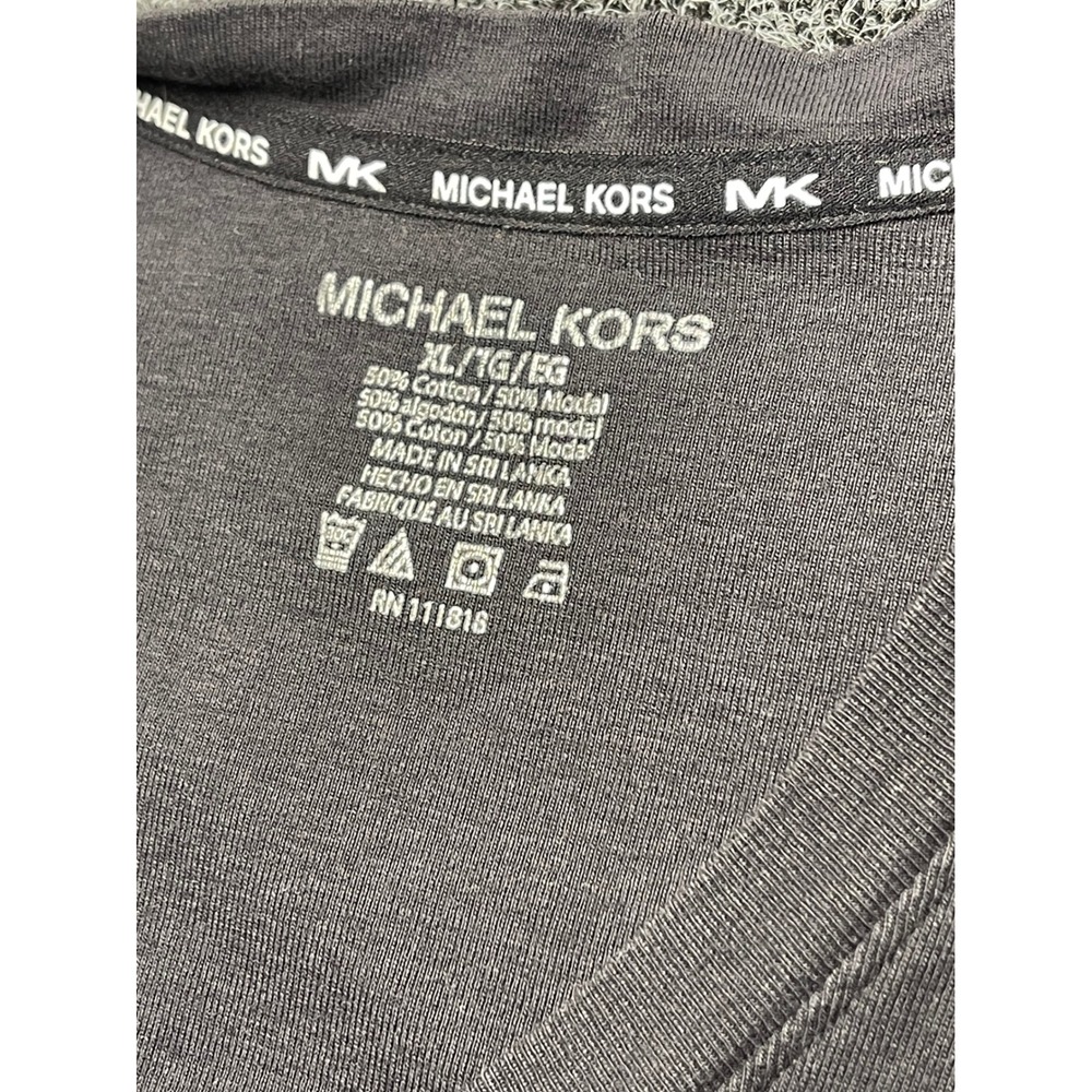 Michael Kors Mens Charcoal Gray V-Neck T-Shirt Cotton Modal XL RN111818 - Picture 3 of 8